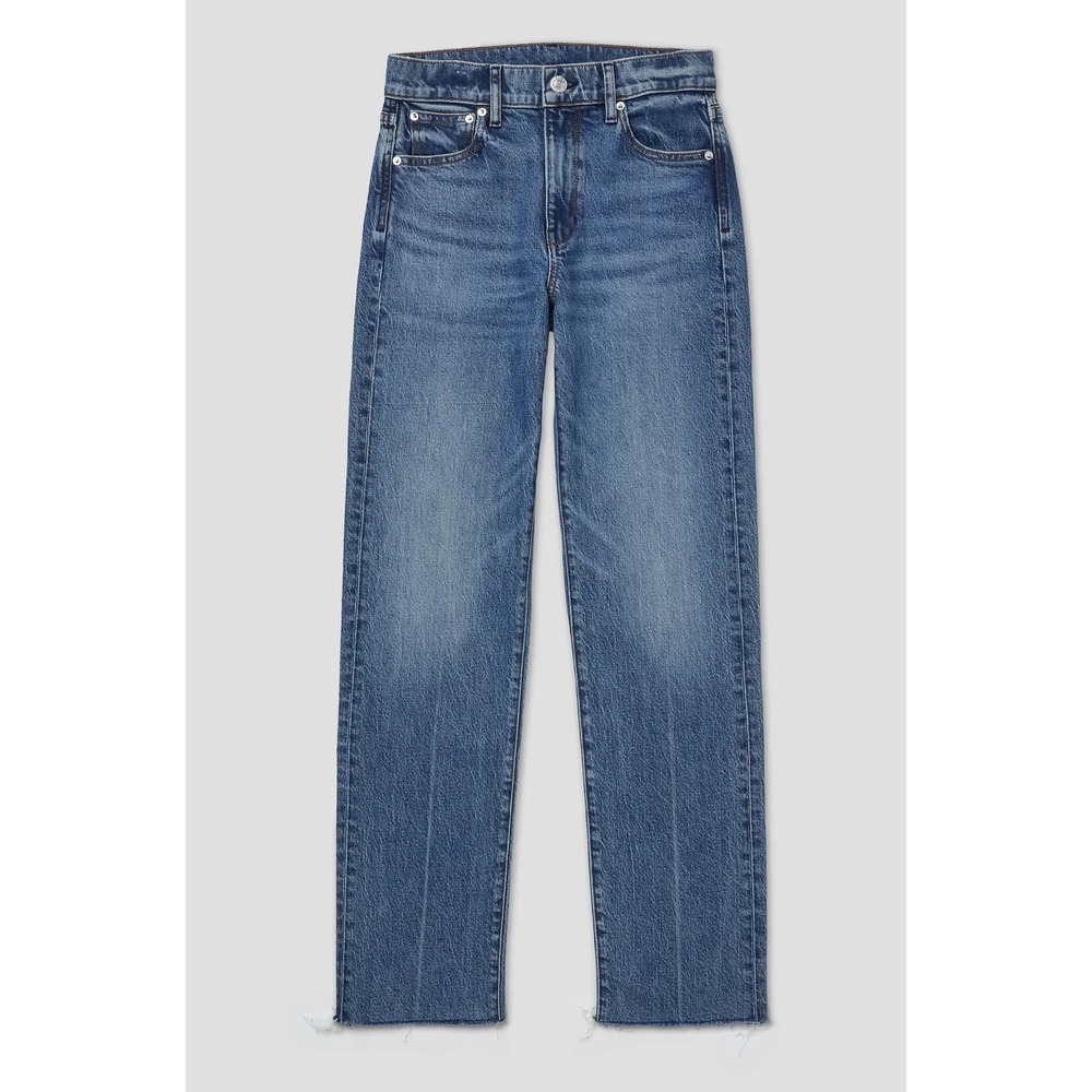 AYR The Ya Ya Jean Let Go 25 x 27 Ultra Fitted 90s Straight Leg Cropped Blue